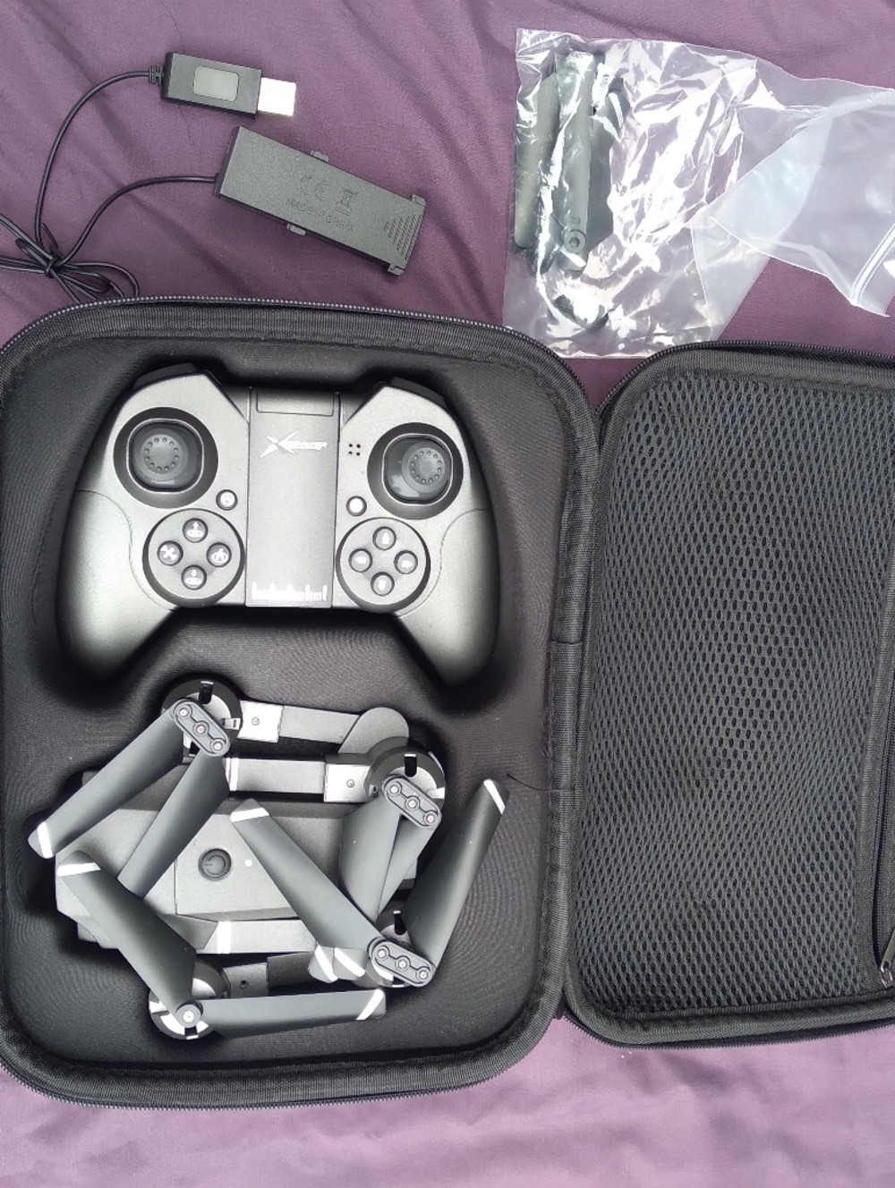 Foldable Drone with Remote Controller - Black